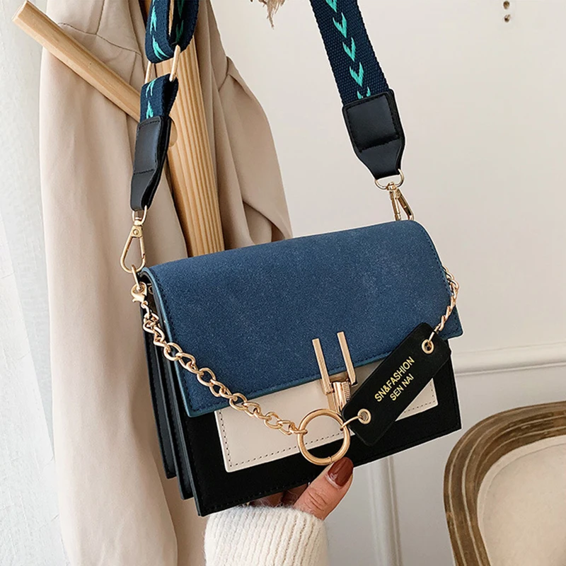 

Scrubs Cross Body Bag for Women 2020 Fashion Chain Handbags Contrast Color PU Leather Shoulder Messenger Small Bags 2020 Mujer