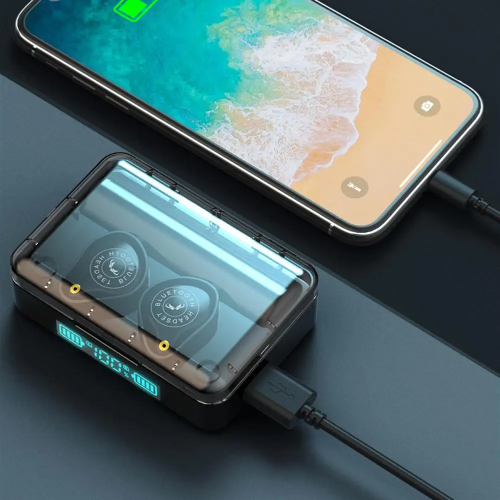 XS PLUS, беспроводные Bluetooth 5,0 наушники, двойной вызов, дисплей питания, спортивный шумоподавитель, микрофон, наушники, большая емкость, зарядка