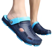 Красивые мужские летние сандалии; мужская повседневная обувь; шлёпанцы; Сабо; дышащие пляжные шлепанцы; Мужская водонепроницаемая прозрачная обувь; chaussure homme