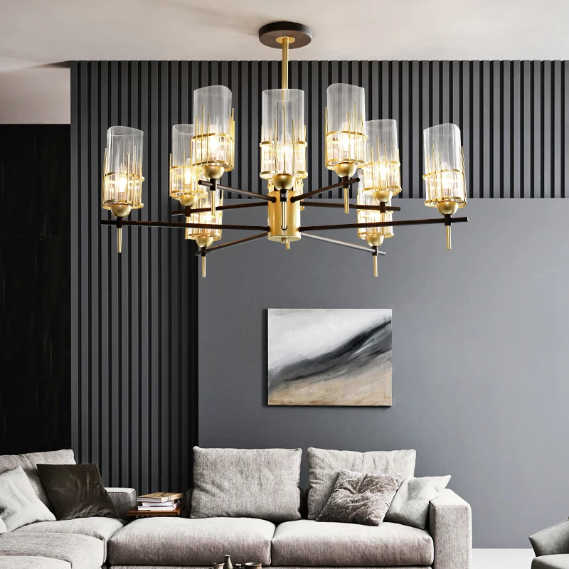 Nordic luxury LED chandelier living room lamp simple bedroom dining room lamp creative post-modern tea shop lighting