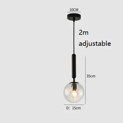 Pendant 15cm Black B LukLoy современный стеклянный шар настенный светильник прикроватный настенный светильник Ретро настенный подвесной светильник для гостиной диван класс подвесной светильник - Цвет корпуса: Pendant 15cm Black B