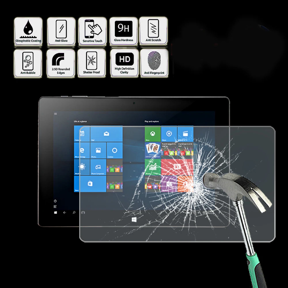 

For IRULU Walknbook 10.1" - Tablet Tempered Glass Screen Protector Cover HD Quality Screen Film Protector Guard Cover
