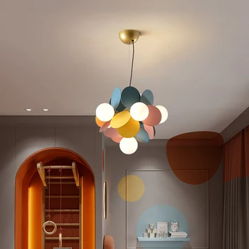 

Modern LED Chandelier Lighting Macaron Glass Chandelier Lights for Living Room Bedroom Indoor Lighting Decor Lustre Luminaria AC