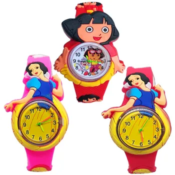

Dropshippiing Cartoon Silicone Soft Strap Dora Princess Child Girls Watch Children Kids Birthday Christmas Gift Quartz Clock