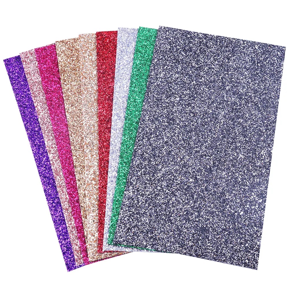 Rubio 20*34cm A4 fogli in ecopelle ecopelle grosso glitter designer tessuto carattere fogli in ecopelle tessuto fiocco per capelli