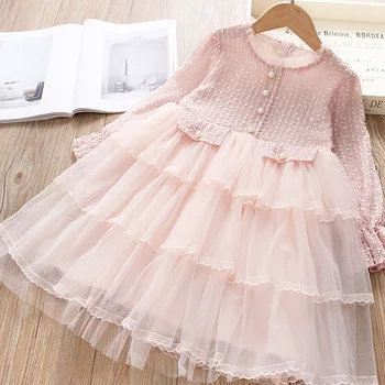 

Autumn Winter New Girls Dress Elegant Long Sleeves Clothing for Kids Children Birthday Party Casual Dress 3-8 Yrs Tutu Outfits