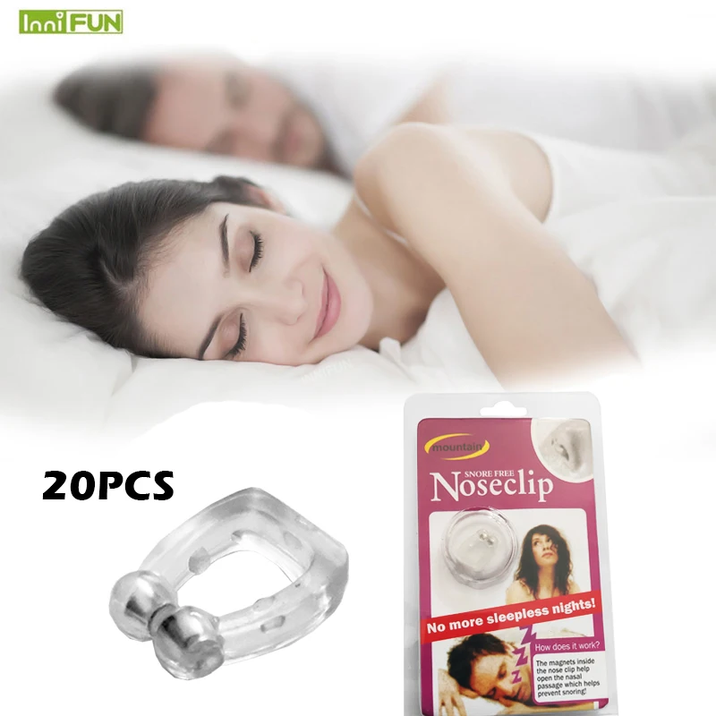 

20Pcs Anti Snore Nose Clip Silicone Magnetic Snoring Stoper Sleep Noise Guard Device with Case