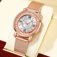 

Montre Femme Fashion Crystal Ladies Quartz Watch New High Quality Ladies Quartz Watch Luxury Golden Round Ladies Watch