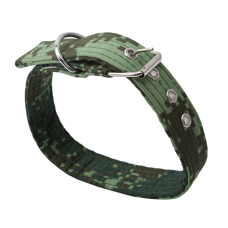 Dog Harnesses Canvas Collar Fashion Rivet Camouflage Collars Double-layer Sturdy Traction Pet Products | Дом и сад