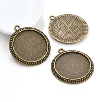 

New Fashion 5pcs 25mm Inner Size Antique Bronze Vintage Cabochon Base Setting Charms Pendant (A4-11)