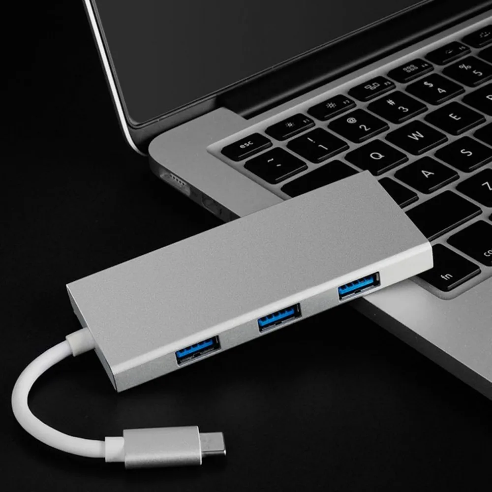 7-в-1 Тип usb-C адаптер Тип с разъемами типа C и конвертер мультимедийного интерфейса высокой четкости надежная цифровая устройство для считывания с tf-карт Многофункциональный USB 3,0 концентратор для MacBook