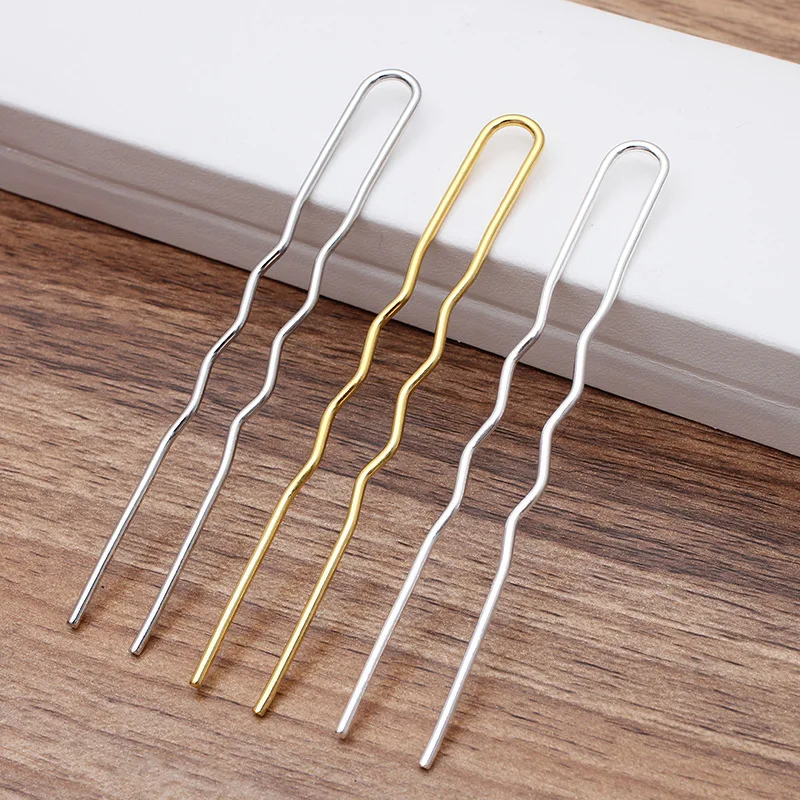 

100pcs Iron Metal Hair Sticks Hairpins Waved Hair Clips Simple U Shape Bobby Pins Barrettes Bridal Hairstyle Tools Hair Pins