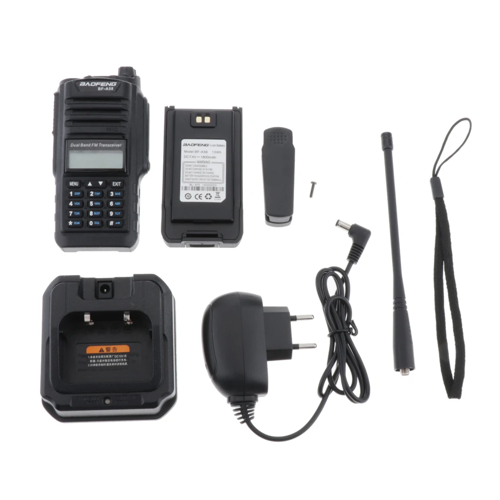 Baofeng BF-A58 Walkie Talkie Dual Band V/UHF Handheld Two Way Radio EU New Arrival