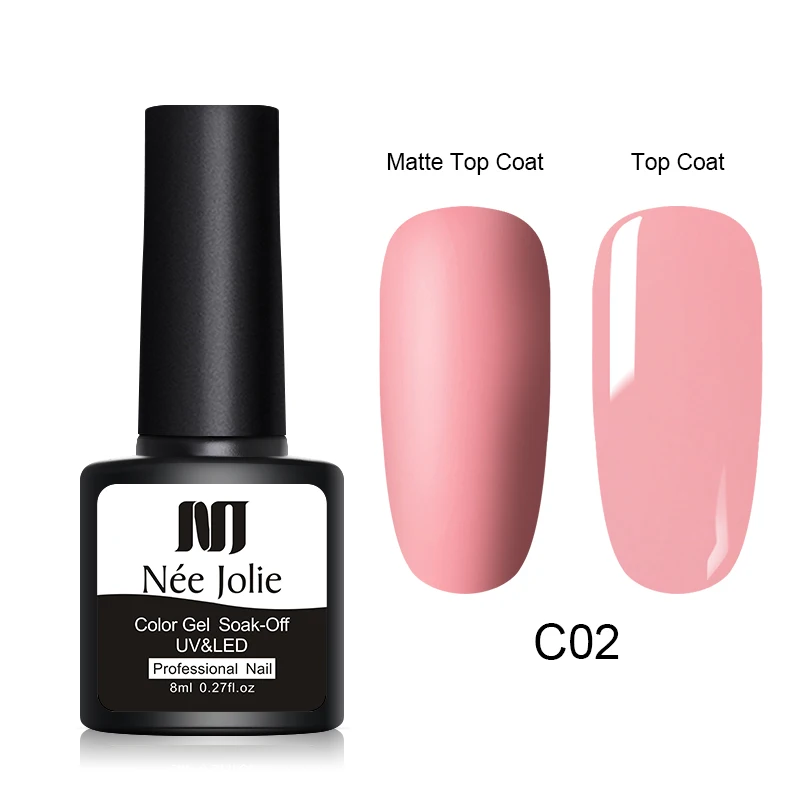 Ни Джоли Гель-лак для ногтей чистый серый и красный цвета розовый цвет матирующий Лаки лак нейл-арта украшения DIY Дизайн ногтей - Цвет: C02