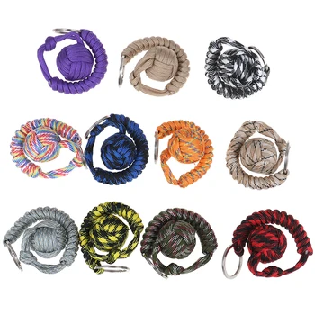 

Outdoor Security Protection Black Monkey Fist Steel Ball For Girl Bearing Self Defense Lanyard Survival Key Chain Broken Windows