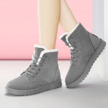 

Women Boots 2019 Winter Snow Boots Female Boots Duantong Warm Flat with Women Shoes Tide Shoes