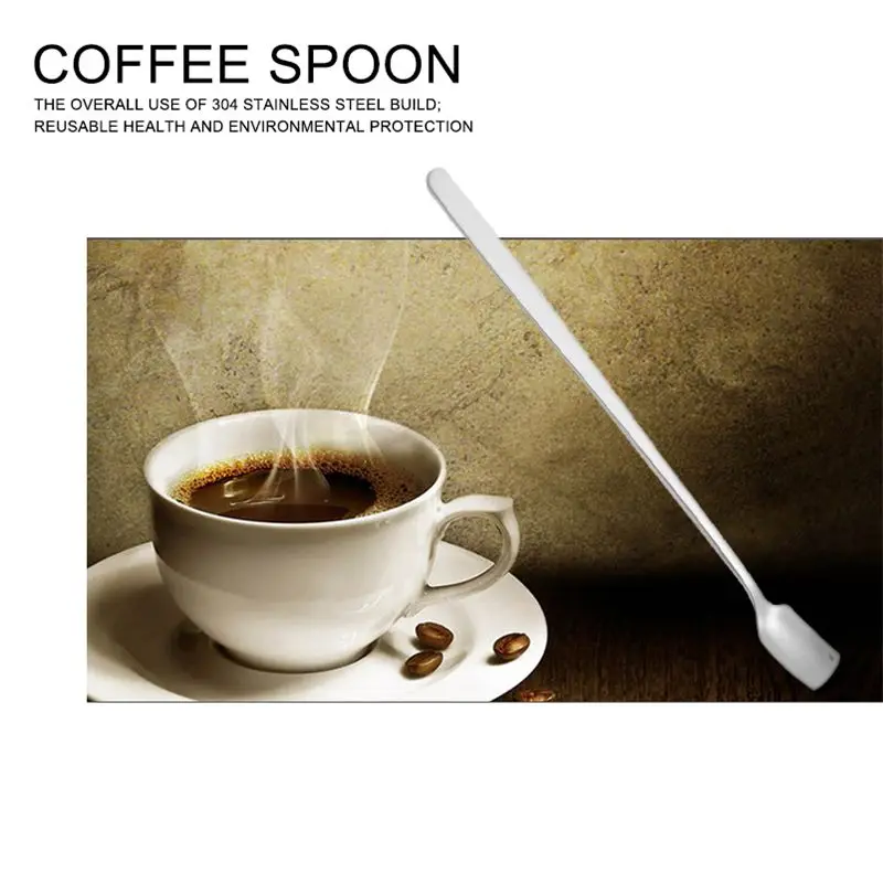 

New stainless steel spoon square head ice cream Creative Mark spoon dessert ladles coffee spoon stirring spoon kitchen gadget