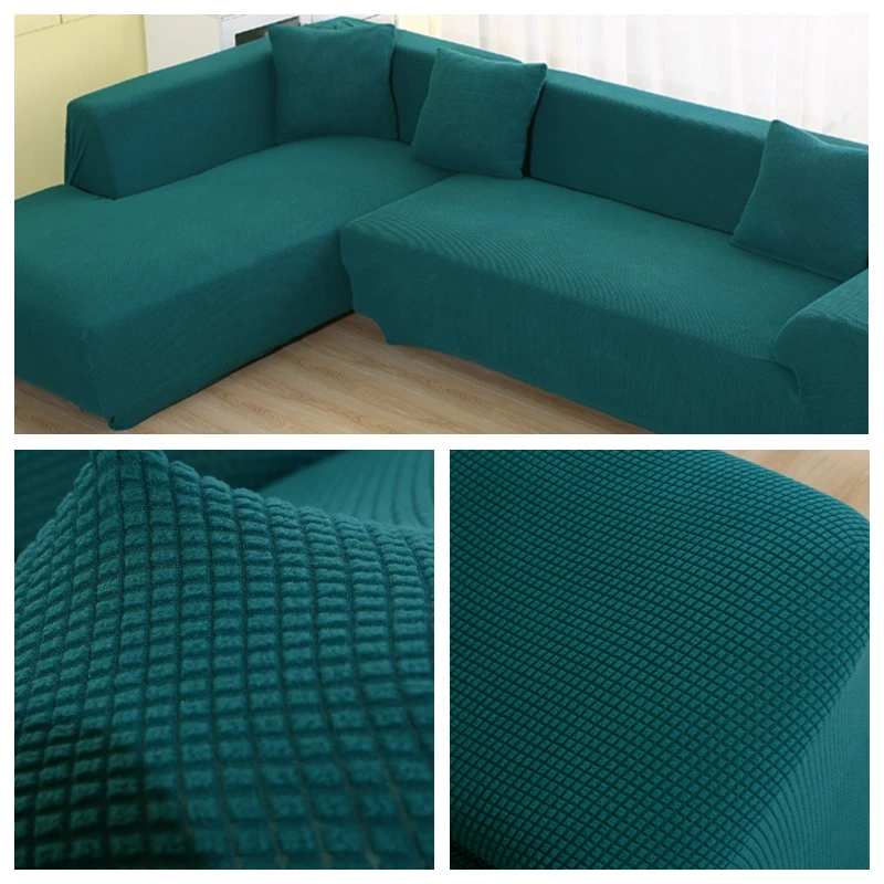 Бархатные чехлы для диванов для гостиной твердый секционный чехол для дивана эластичный чехол для дивана домашний декор Fundas Sofa Slipover наивысшего качества - Цвет: Dark Green