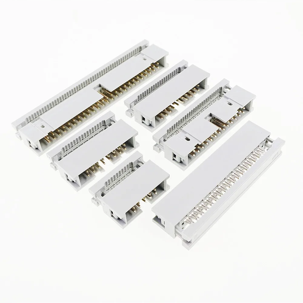 50 шт. IDC Box Header 0 10 &quot2 54 мм Шаг 6 Pin 8 12 14 16 18 20 24 26 30 34 40 60 64 штыревой плоский кабель 1 27 |
