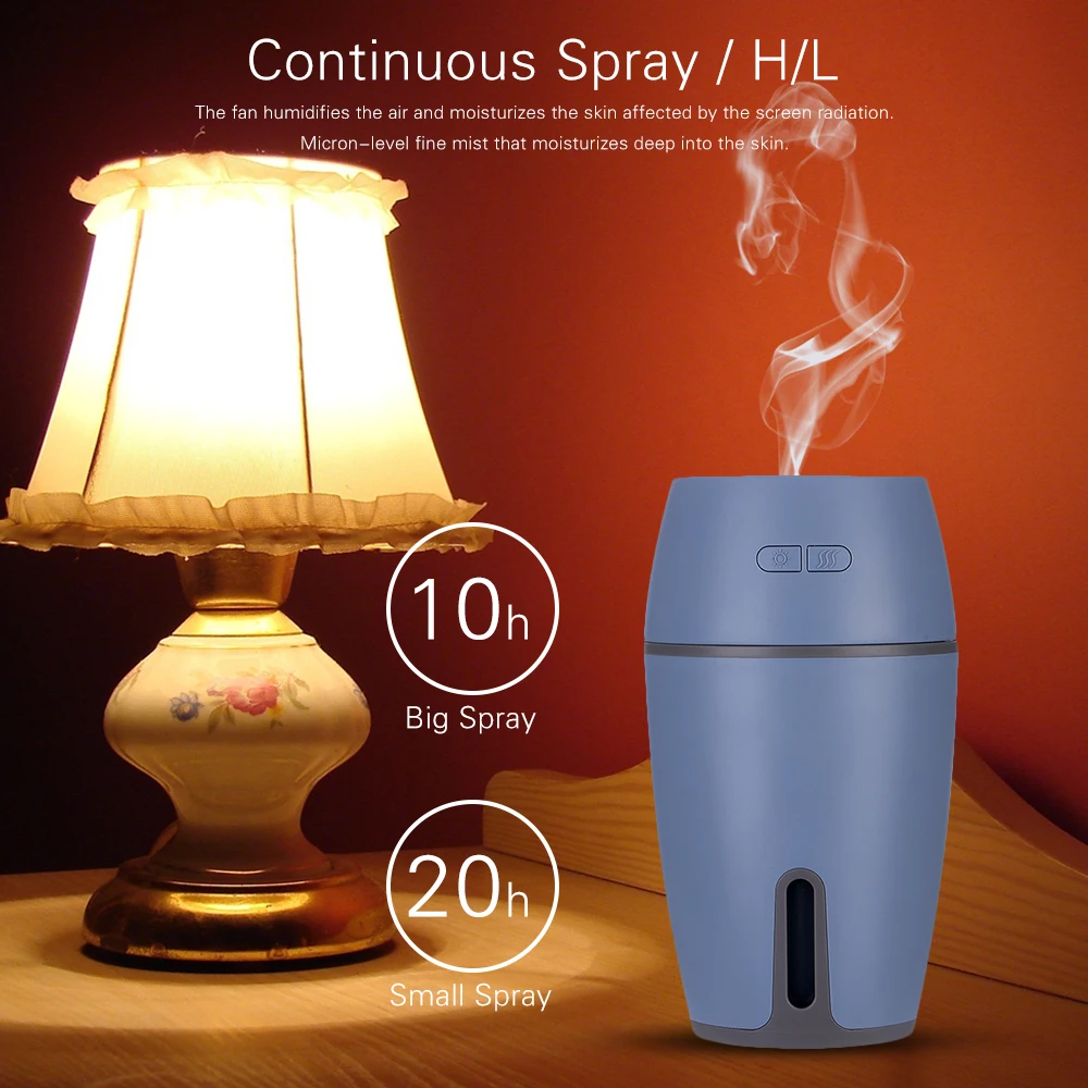 

Universal Car Humidifier Cool Mist Humidifier with Adjustable Mist Mode Ultrasonic Aroma Essential Oil Diffuser 7 Color Lights