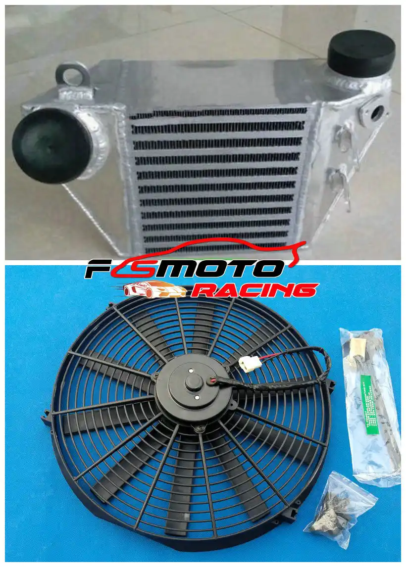 Side Mount Aluminum Intercooler +FAN FOR Volkswagen GOLF BORA Polo Vivo