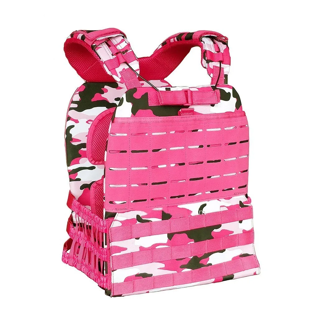 Pink Camouflage Womens Outdoor Vest Female Physical Fitness Weight
