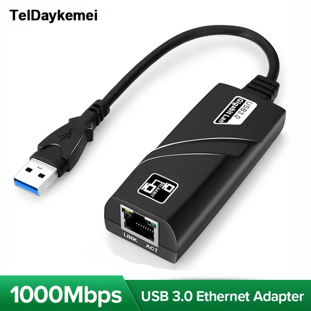10/100/1000Mbps USB 3.0 USB 2.0 Wired USB TypeC To Rj45 Lan Ethernet Adapter RTL8153 Network Card for PC Macbook Windows Laptop 1