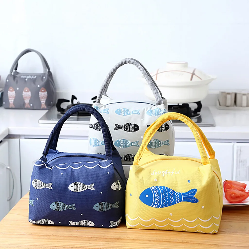 

For Women Kids Men Insulated Canvas Box Tote Bag Thermal Cooler Food Lunch Bags Tin Foil For Women Kids Men Camping