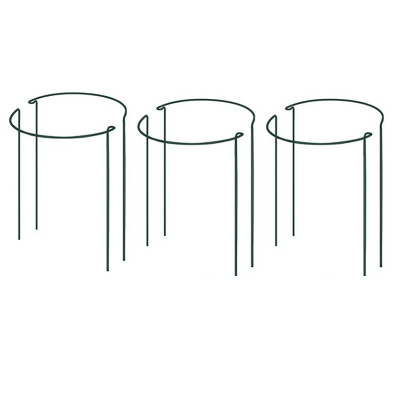 6 Pcs Half Round Garden Plant Support Ring Hoop Metal Plant Stake for Garden Rattan Clematis