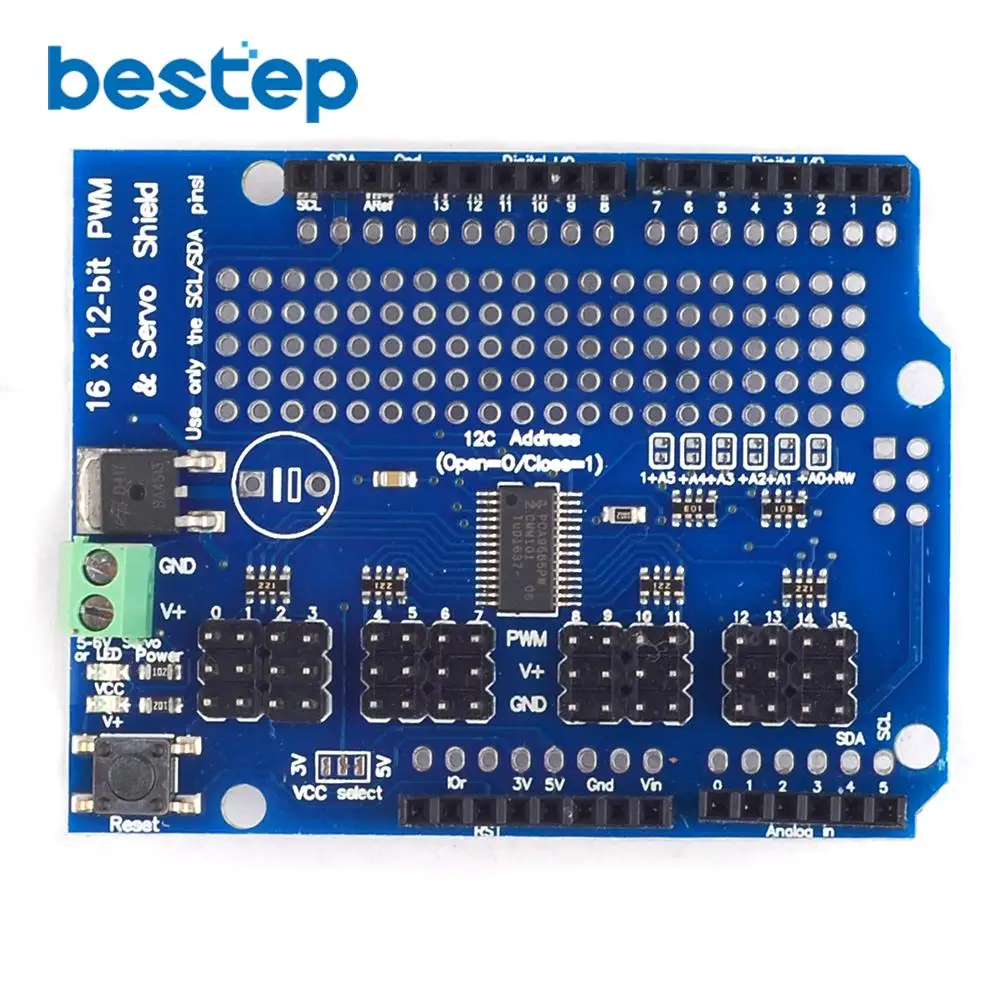 Servo shield 16 канальный 12 битный PWM/Servo Driver I2C интерфейс PCA9685 для arduino или Raspberry module|pwm