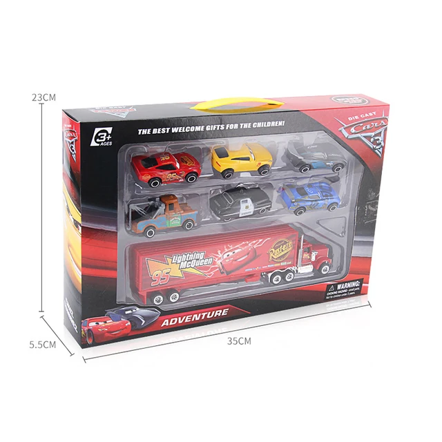Original Disney Pixar Car 3 Lightning McQueen Jackson Storm Mack Uncle Truck Set 1:55 Diecast Metal Car Model Toy Christmas Gift 6