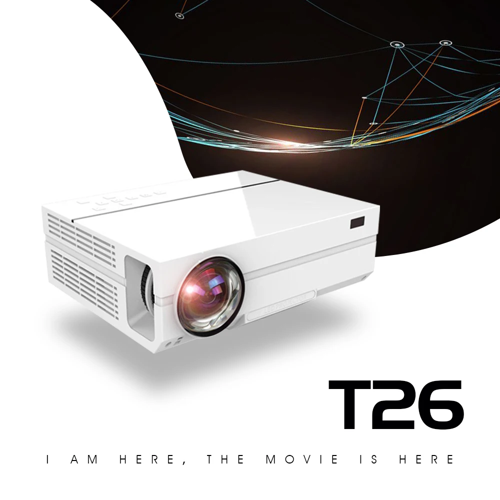 Настоящий ТВ T26 серия Full HD 1080P проектор 6500 люмен Домашний кинотеатр HDMI VGA USB tv 3D T25 T26 проектор с подарком