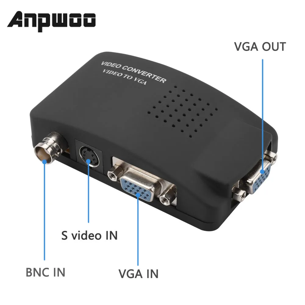 Преобразователь BNC VGA переходник с AV на CVBS S для ПК камеры DVD DVR|Коробки передач и