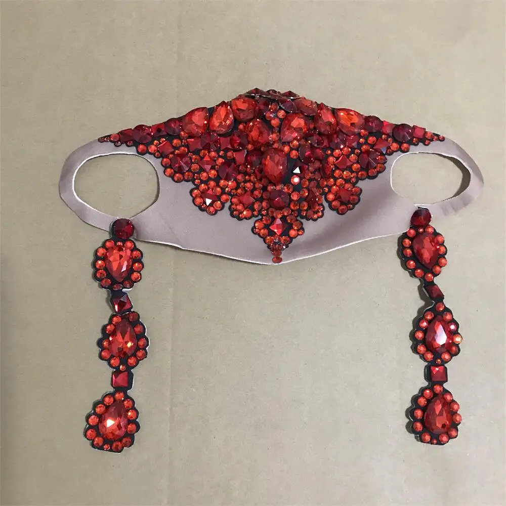 

Маска со стразами женский мужской ночной клуб, сценический Выпускной, со стразами, аксессуары для сцены, певец, танцор, костюм для выступлен...