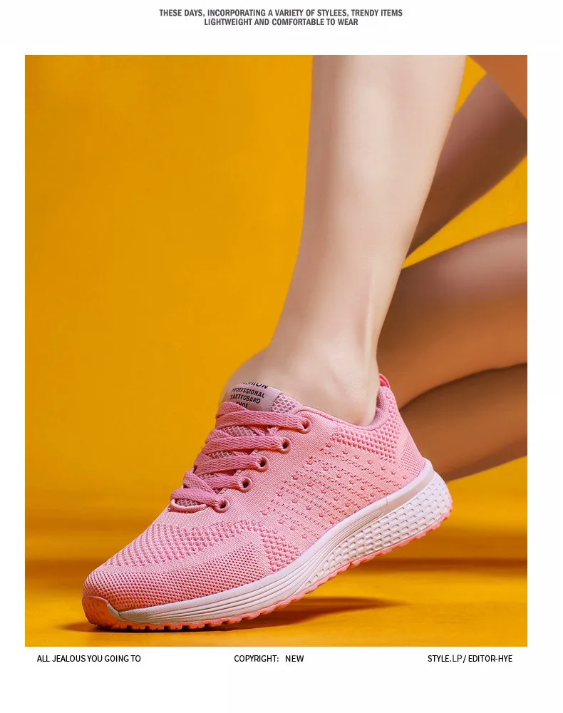 Корейская версия Flyknit сетчатая дышащая обувь для бега женская обувь Большие размеры спортивные кроссовки для отдыха женская Вулканизированная обувь
