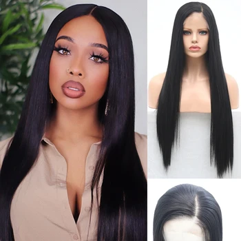 

Charisma Straight Black Wig 13x6 Deep Part Glueless Synthetic Lace Front Wig with Heat Resistant Wigs for Women Free Shipping