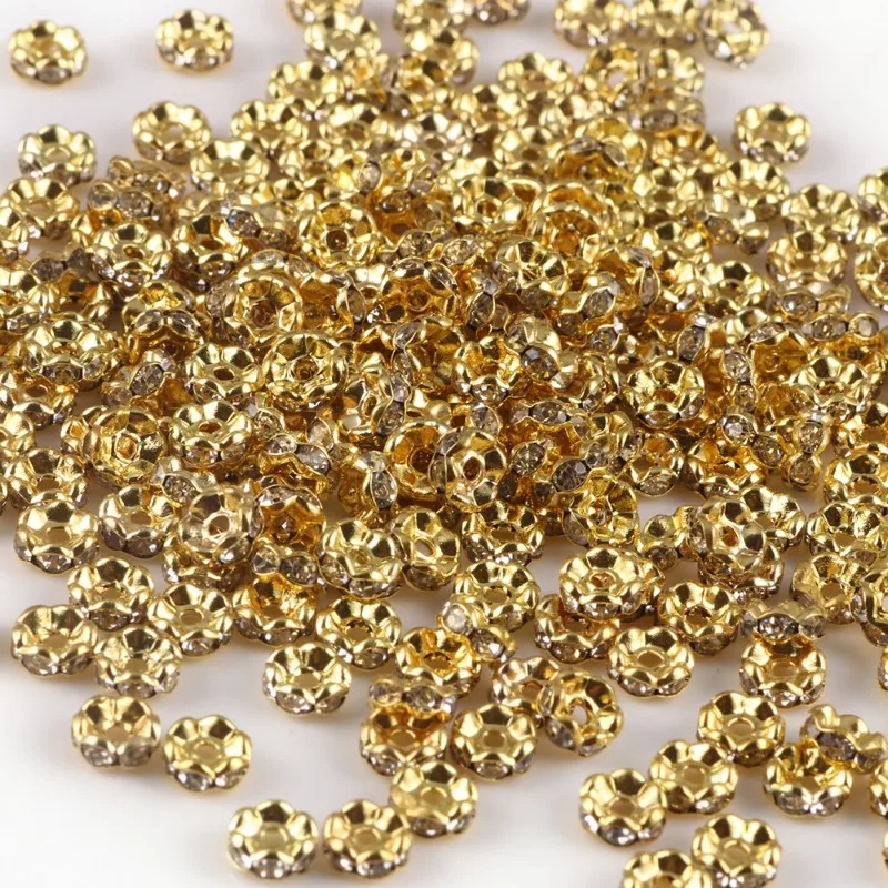 50 teile/los 4 6 8 10mm Strass Rondelle Kristall Runde Lose Spacer Perlen für Schmuck Machen DIY Armband Halskette zubehör – Detail 35