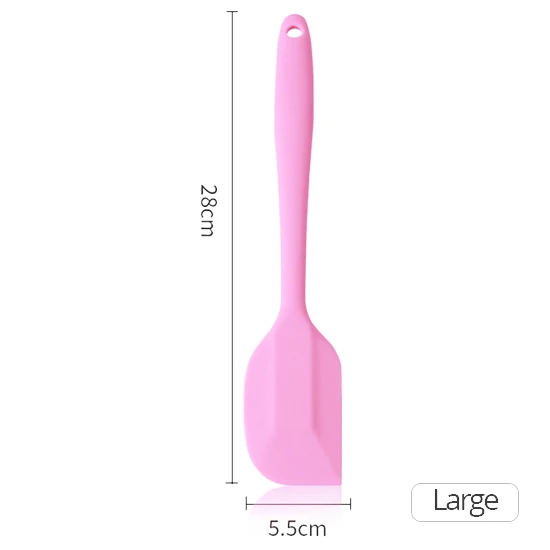 large pink Силиконовый скребок для выпечки торта, инструмент для выпечки, пищевое антипригарное масло, металлическая кулинарная лопатка силиконовая лопатка, инструменты для выпечки, кухонные гаджеты - Цвет: large pink