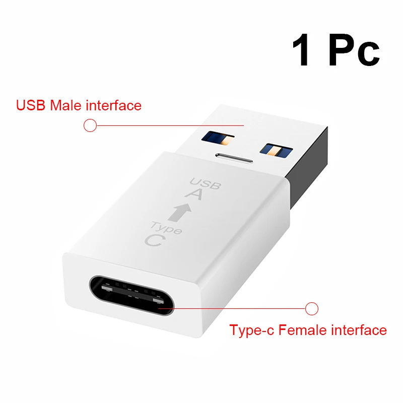 1Pc White Usb type C OTG адаптер USB C мама к USB папа кабель адаптер конвертер для Macbook samsung S10 huawei USB к type-c OTG - Цвет: 1Pc White