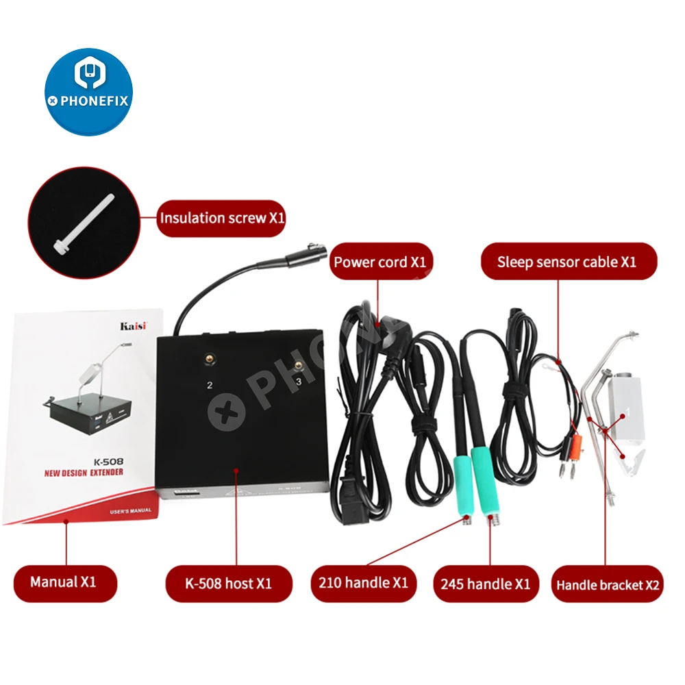 

Kaisi K-508 Double Soldering Station Extension Module For JBC T12 UD-1200 Soldering Station Support T210/C115/T245 Handle Holder