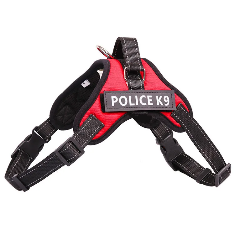 Профессиональный полицейский K9 поводок для собак, тренировочный Открытый регулируемый ремень, жилет, ошейник для маленьких и больших собак, лабрадор JB01 - Цвет: Red