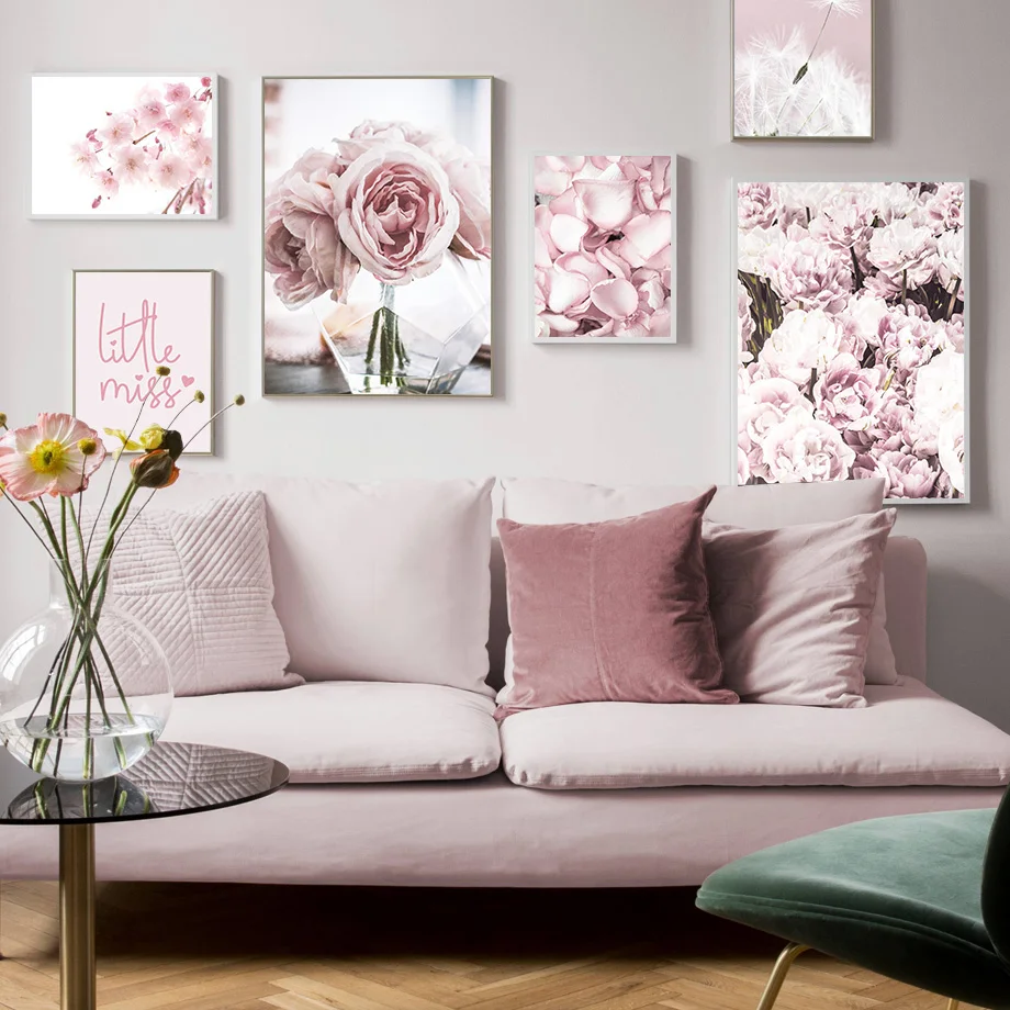 Cherry Blossoms Rose Flower Dandelion Quotes Nordic Posters And Prints Wall Art Canvas Painting Pictures For Living Room | Дом и сад