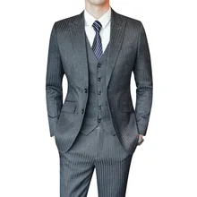 Повседневные мужские костюмы 3 шт Мужские костюмы Женихи мужские свадебные костюмы S-5XL