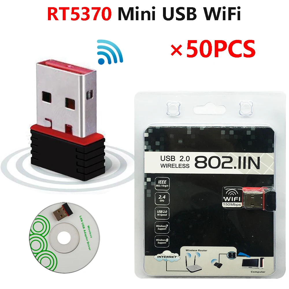 [50 шт.] 5370 мини USB WiFi блистерная упаковка с Ralink Dongle RT5370 чип 150 Мбит/с 2 4 ГГц IEEE 802.11b/G/N