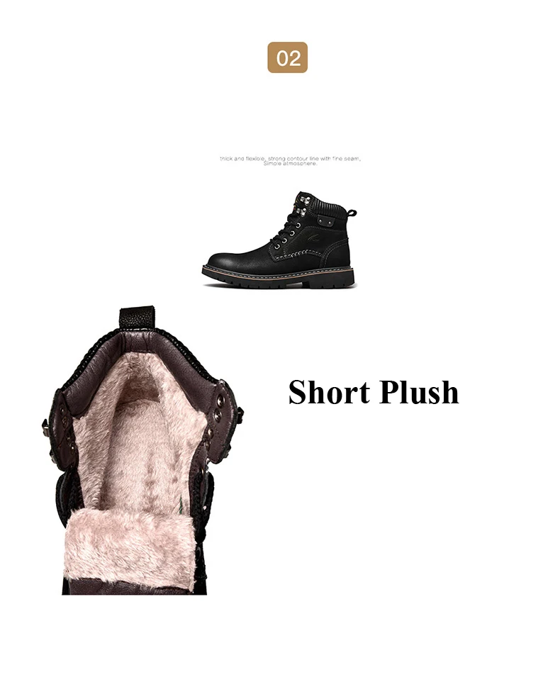 Camel Active/Новые короткие мужские ботинки теплые ботинки мужские модные рабочие ботинки из натуральной кожи в стиле ретро Нескользящие ботинки