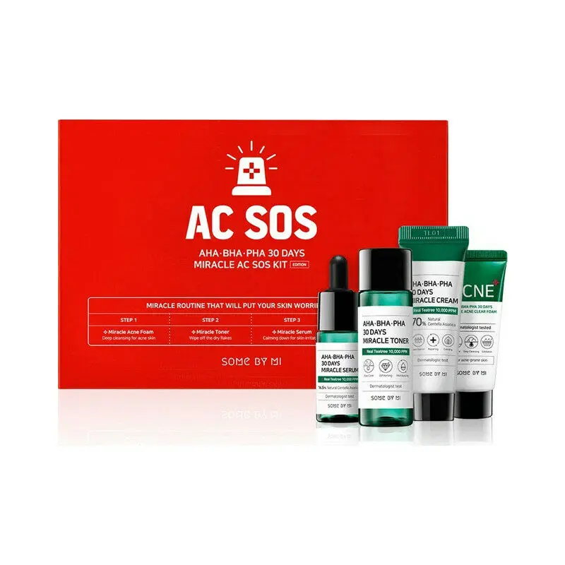 Набор для ухода за кожей Mi AHA BHA PHA 30 дней Miracle AC SOS Kit Edition 1 упаковка (4 предмета)