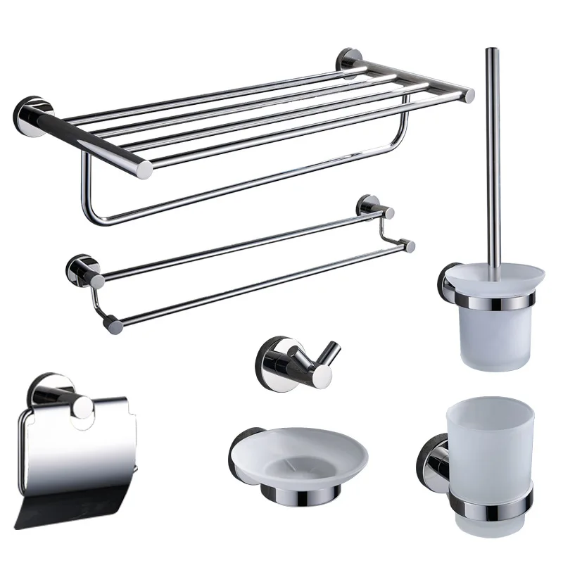 

Stainless Steel 304 Folding Towel Rack 2-Story Bathroom Rack Sanitary Ware Hardware Pendant Set