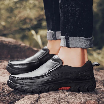 

Men loafers Shoes Genuine Leather Footwear Slip on Office Shoes outdoor Soft Comfortable Luxury Brand Moccasins big size 48