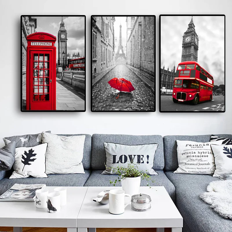 

Poster Nordic Posters And Prints Paintings For Living Room Wall Art Decorative Pictures Canvas Print City London Paris Landscape