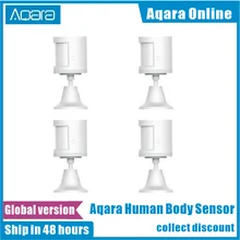 Aqara-Sensor de movimiento de cuerpo humano a través de Android IOS, Sensor de movimiento inteligente, conexión Zigbee para xiaomi Mi home App, 100% Original